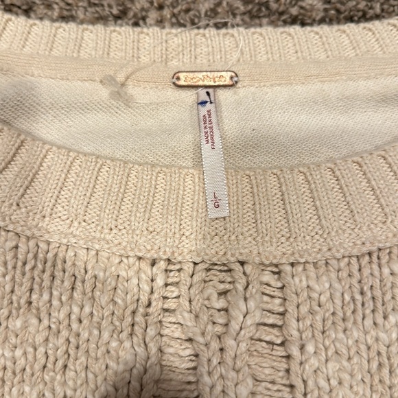Free People Sweetness Sweatshirt in Cream Size Large - Picture 5 of 6